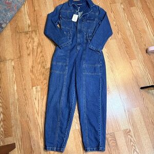 NWT Universal Thread Blue Denim Cargo Style Overalls Size 2